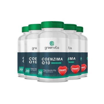 Kit Coenzima Q10 Greenvita - 30 cápsulas Veganas - 5 unidades