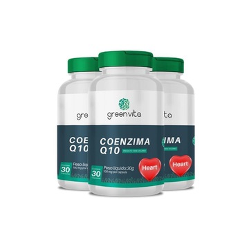 Kit Coenzima Q10 Greenvita - 30 cápsulas Veganas - 3 unidades