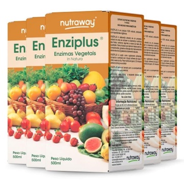 Kit Enzimas Vegetais Enziplus Nutraway 500ml - 5 Unidades
