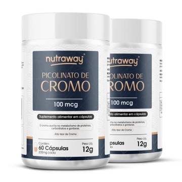 Kit Picolinato de Cromo Nutraway - 60 Cápsulas - 2 Unidades