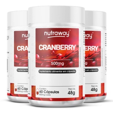 Kit Cranberry Nutraway - 500mg - 60 cápsulas - 3 Unidades
