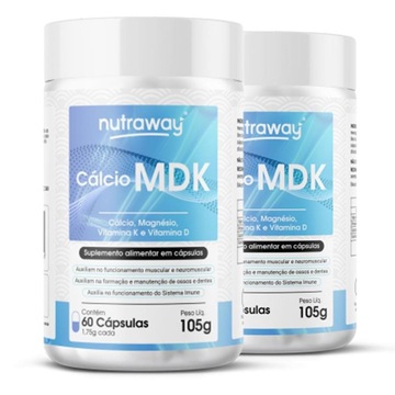 Kit Cálcio Mdk Nutraway 1,75g - 60 Cápsulas - 2 Unidades