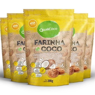 Kit Farinha de coco Qualicôco - 200g - 5 Unidades