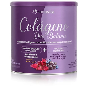 Colágeno Duo Balance Sanavita Hibiscus e Frutas Roxas - 330g