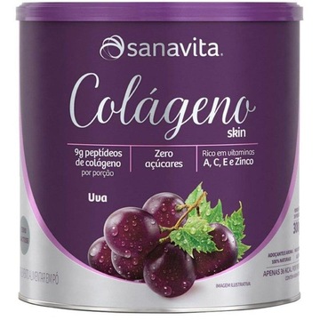 Colágeno Hidrolisado Em Pó Sanavita - Uva - 300g