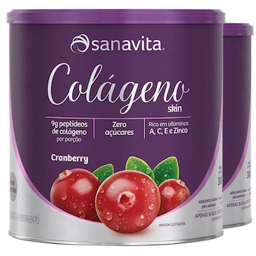 Kit de Colágeno Hidrolisado Cranberry Sanavita - 300g - 2 unidades