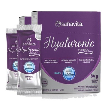 Kit de Hyaluronic Ácido Hialurônico Com Colágeno Verisol Sanavita - 30 Sachês - 2 unidades