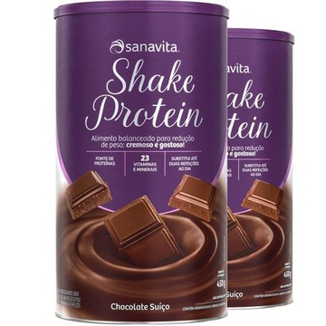 Kit de Shake Substituto de refeição Sanavita Chocolate Suiço - 450g - 2 unidades