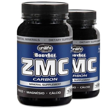 Kit de ZMC Carbon Unilife Cálcio + Zinco + Magnésio - 120 Cápsulas - 2 Unidades