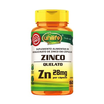 Zinco Quelato Unilife - 60 cápsulas