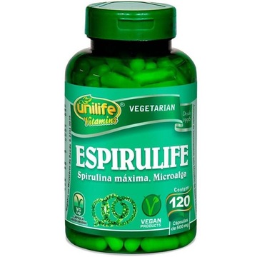 Spirulina 500mg Espirulife Unilife - 120 cápsulas