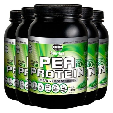 Kit de Pea Protein 1Kg Proteína Vegetal Unilife - Natural - 5 Unidades