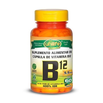 Vitamina B12 Cianocobalamina Unilife - 60 cápsulas