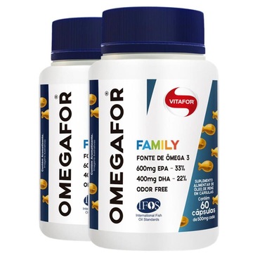 Kit de Ômegafor Family Ômega 3 Vitafor - 60 cápsulas - 2 unidades
