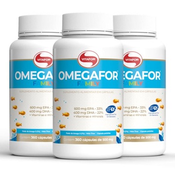 Kit de Ômegafor Family Ômega 3 Vitafor 3- 60 cápsulas - 3 unidades
