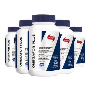 Kit de 5 Ômegafor Plus 1000mg Vitafor - 120 cápsulas