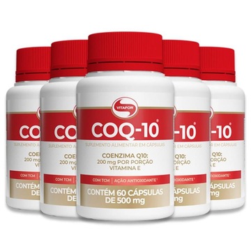 Kit de 5 Coenzima COQ-10 Vitafor - 60 cápsulas