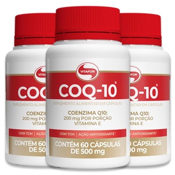 Kit de Coenzima Coq-10 Vitafor - 60 cápsulas - 3 unidades