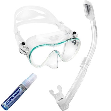 Kit de Mergulho Cressi: Máscara de Mergulho Frameless + Snorkel Supernova Dry + Anti Fog Sea Gold - Adulto
