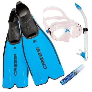 Kit de Mergulho Cressi: Rondinella + Marea + Tao + Anti Fog Sea Gold