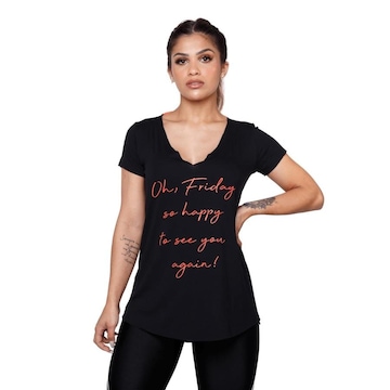 Camiseta AVA Fitness Wear Fitness OH, FRIDAY - Feminina