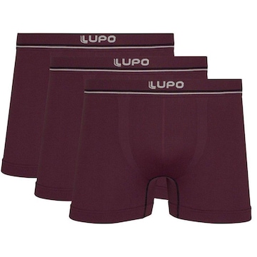 Kit de Cuecas Boxer Lupo Microfibra sem Costura - Adulto - 3 Unidades