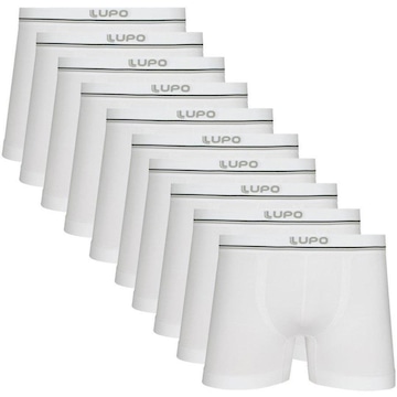 Kit de Cuecas Boxer Lupo Microfibra sem Costura - Adulto - 10 Unidades