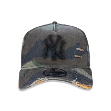 Boné Aba Curva New Era 9Forty AFrame NY Yankees Destroyed - Strapback - Adulto