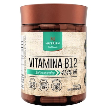 Vitamina B12 Nutrify Vegano Metilcobalamina 414% - 60 cápsulas