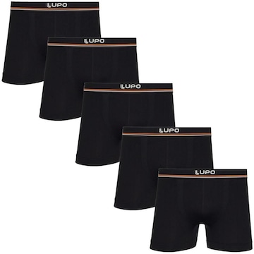 Cueca Boxer Lupo Esportiva sem Costura - Adulto - 5 unidades