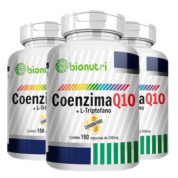 Coenzima Q10 CoQ10 Ubiquinol L Triptofano Bionutri Maior Energia - 150 cápsulas - 3 unidades