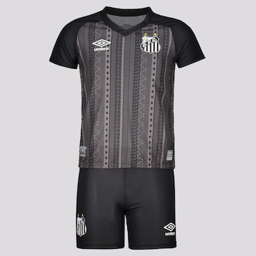 Kit de Uniforme do Santos Umbro III 2022 - Infantil