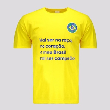 Camiseta Futfanatics Brasil Vai ser na Raça - Masculina