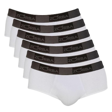 Kit de Cuecas Slip Zorba Comfort - Adulto - 6 unidades