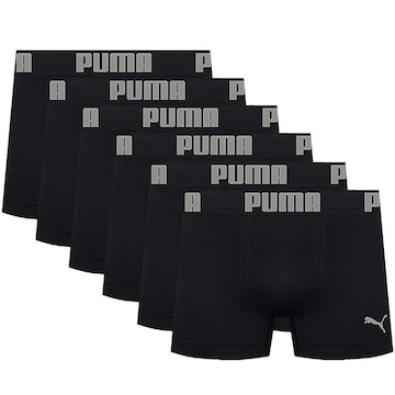 Cuecas Boxer Puma Microfibra Sem Costura - Adulto - 6 Peças