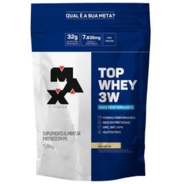 Top Whey 3W Morango Max Titanium - 1,8kg