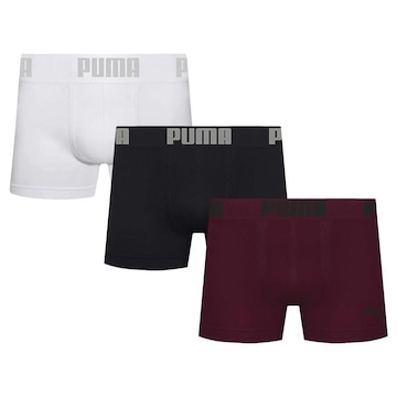 Kit Cuecas Boxer Puma Sem Costura - 3 Unidades - Masculina