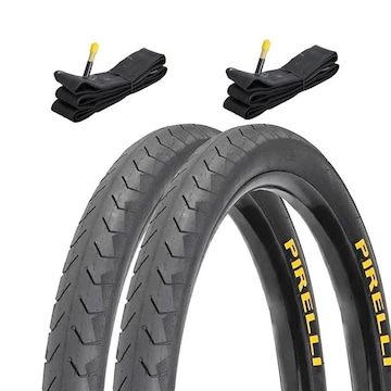 Par de Pneus Pirelli Phantom Street 29x1.95 + 2 Câmaras Pirelli PE-29 Aro 29 Bico Grosso