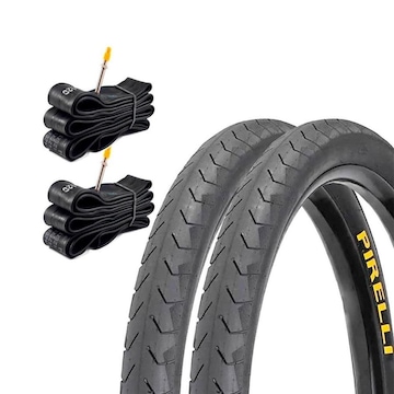 Par de Pneus Pirelli Phantom Street 29x1.95 + 2 Câmaras Pirelli PR-29 Aro 29 Bico Fino