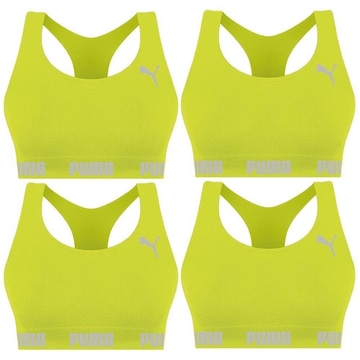 Kit Top Fitness Puma Nadador sem Costura - Feminino - 4 unidades