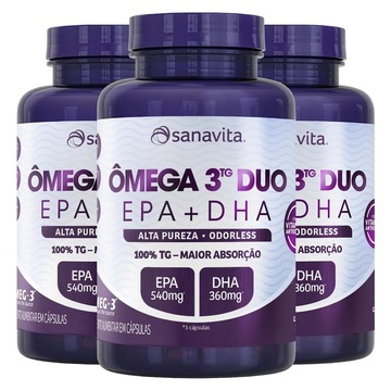 Kit Sanavita: 3x Ômega 3TG Duo - 60 cápsulas