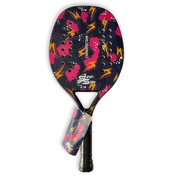 Raquete de Beach Tennis Sland Spin Carbono 3K Thunderstorm + Raqueteira