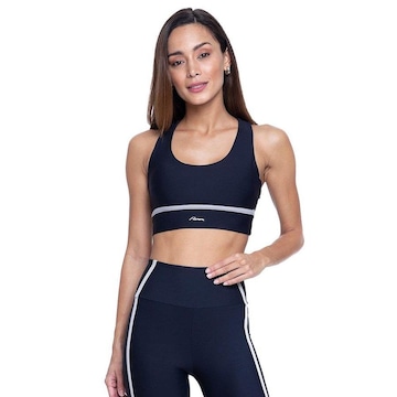 Top Fitness com Bojo Rola Moça Alongado Compression - Feminino