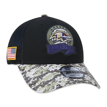 Boné Aba Curva New Era 9Forty Baltimore Ravens Salute To Service 2022 - Snapback - Trucker - Adulto