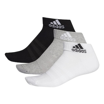 Kit adidas com Meia Cush Ank Cano Baixo Unissex - 3 Pares