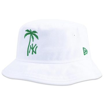 Chapeu Bucket New Era MLB New York Yankees Vacation Off White - Adulto