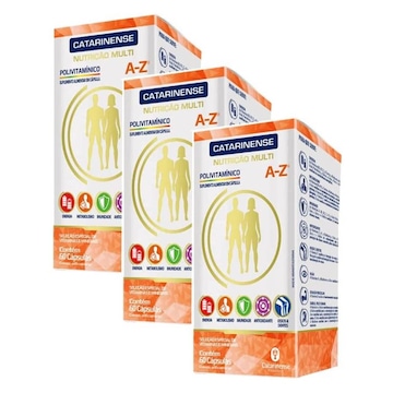 Polivitamínico A-Z Catarinense Pharma - 3 Unidades - 180 cápsulas