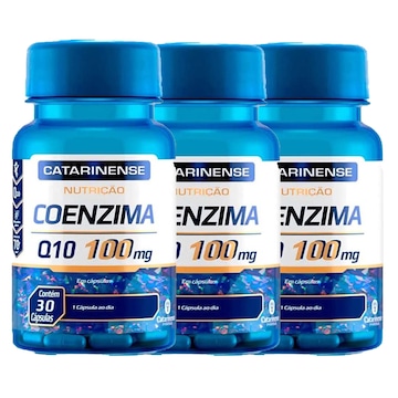 Coenzima Q10 Catarinense Pharma - 100mg - 90 Cápsulas - 3 unidades