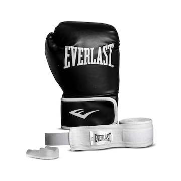Kit Box Everlast Luvas + Bandagem + Protetor Bucal -