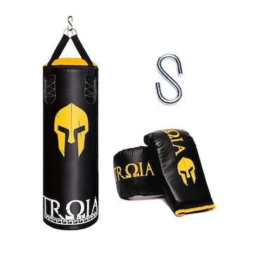 Kit de Luta Troia: Saco de Pancada Troia - 90cm + Luvas de Treino